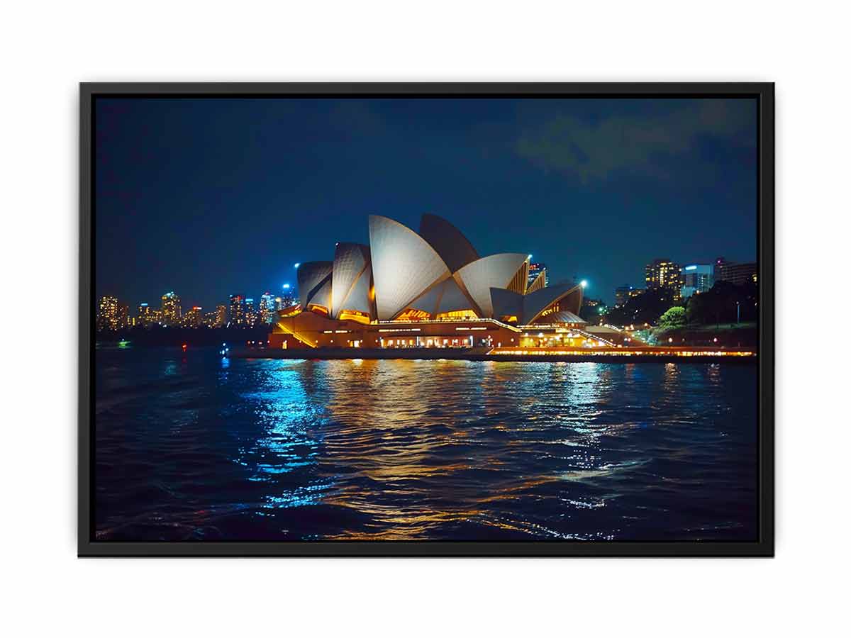 Opera House in Night Canvas Art Print-4