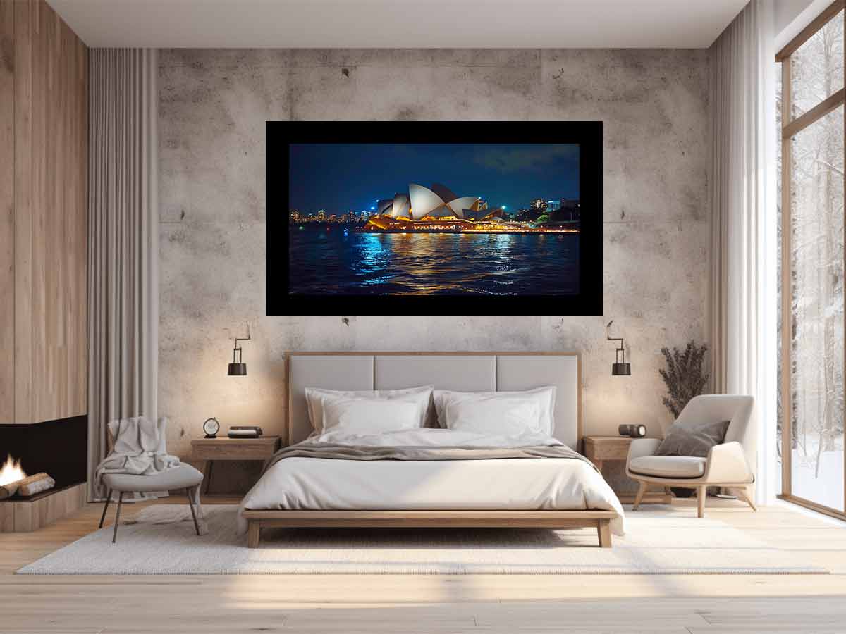 Opera House in Night Canvas Art Print-1