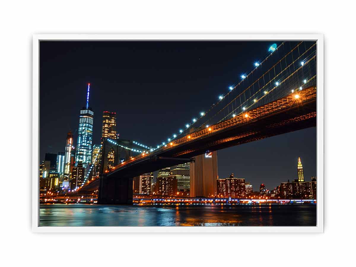 Brooklyn Bridget Night Canvas Art Print-5