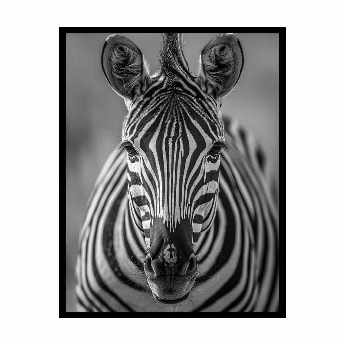 Zebra Stripes black & white Canvas Art Print-4