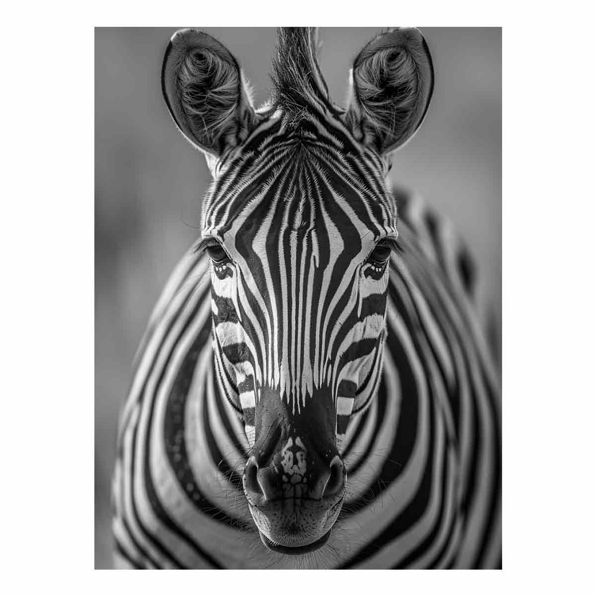Zebra Stripes black & white Canvas Art Print-0