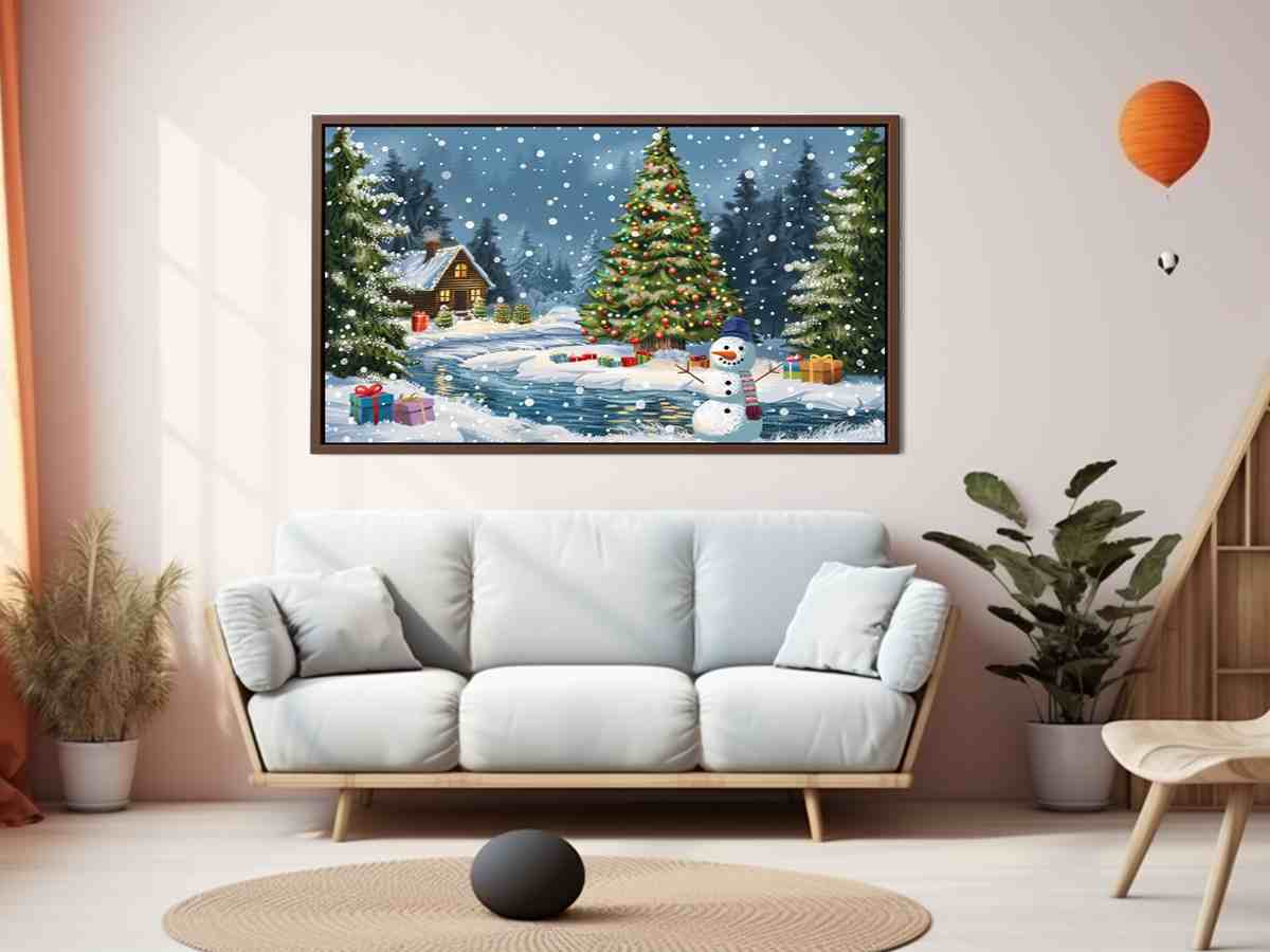 Christmas Landscape Canvas Art Print-1