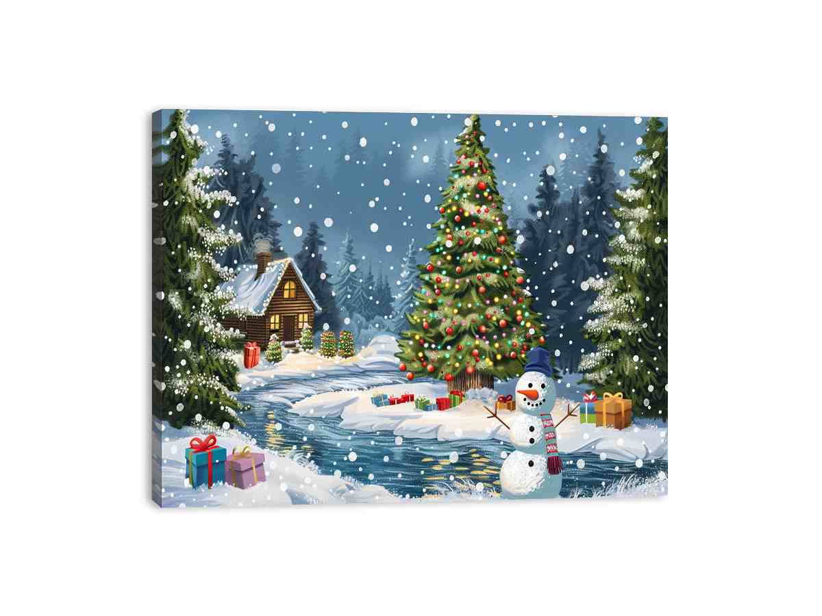 Christmas Landscape Canvas Art Print-3