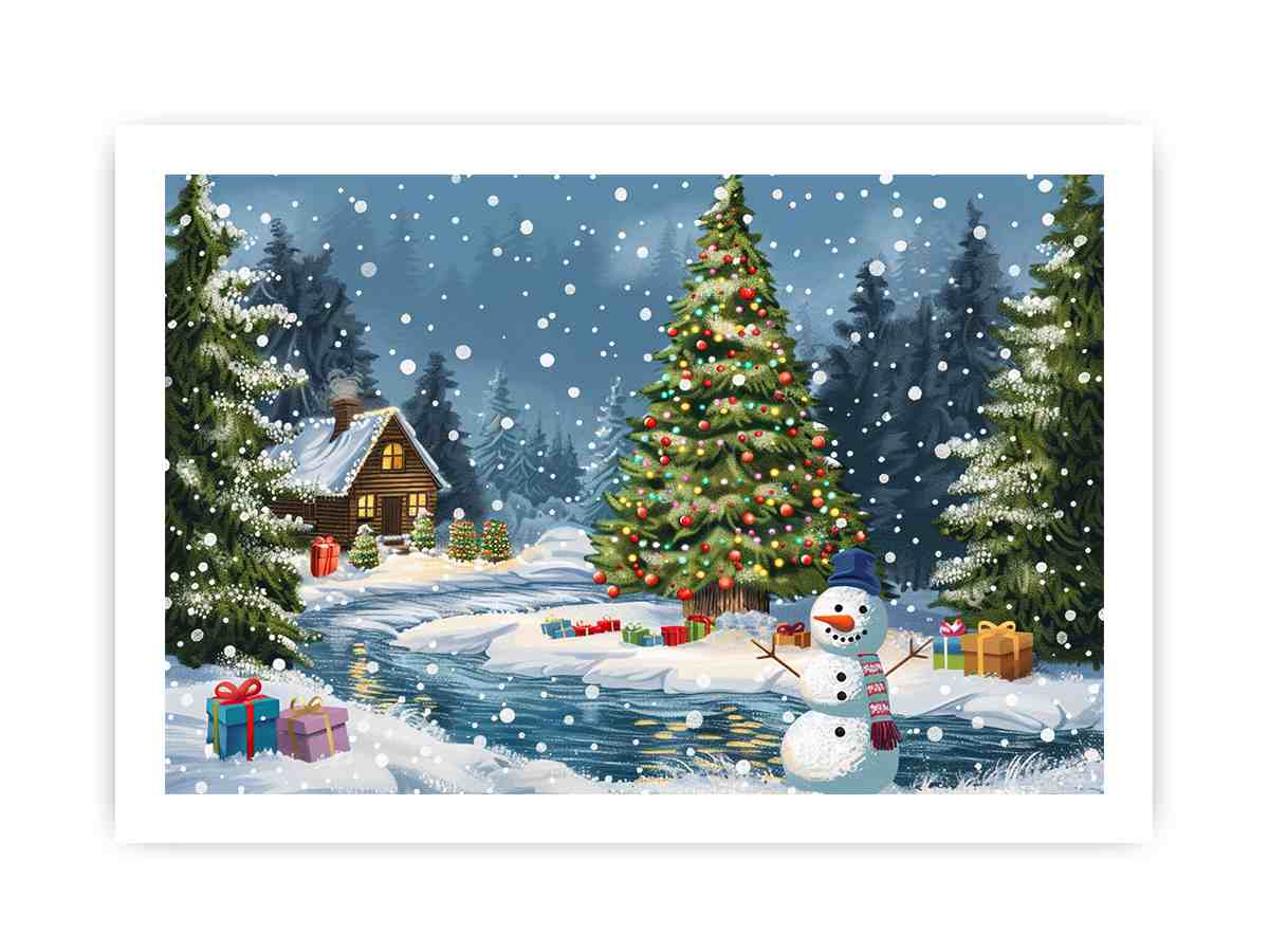Christmas Landscape Canvas Art Print-8