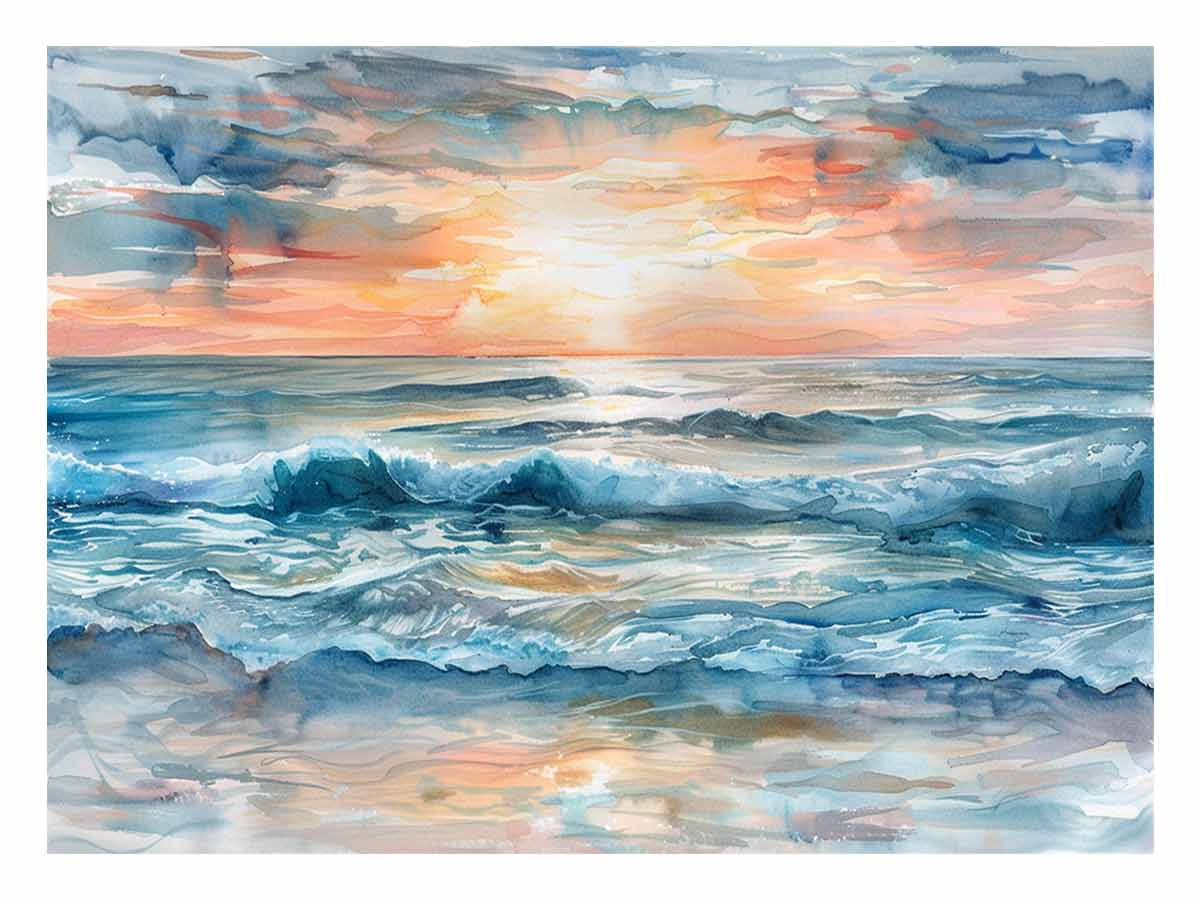 Sunrise Seascape Canvas Art Print-0