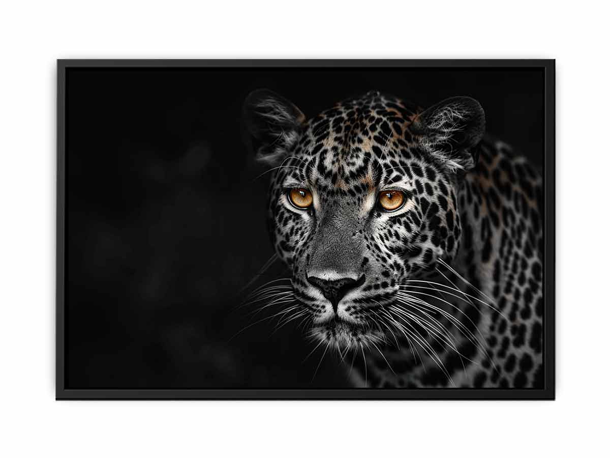 Leopard in Dark Canvas Art Print-4