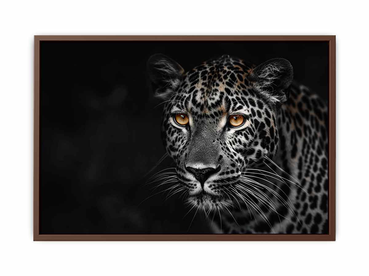 Leopard in Dark Canvas Art Print-6