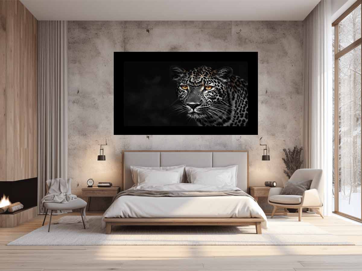 Leopard in Dark Canvas Art Print-1