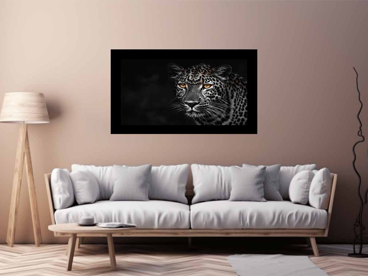 Leopard in Dark Canvas Art Print-2