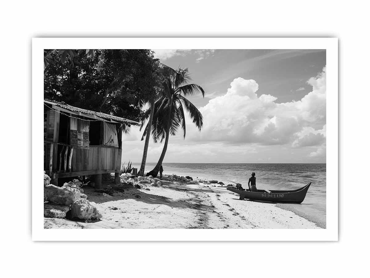 Island beach house   Canvas Art Print-8