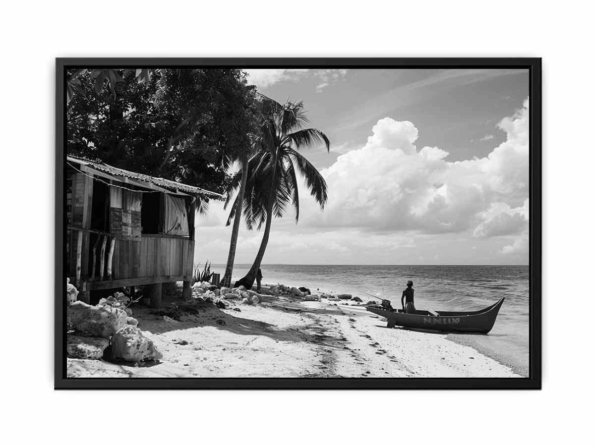 Island beach house   Canvas Art Print-4