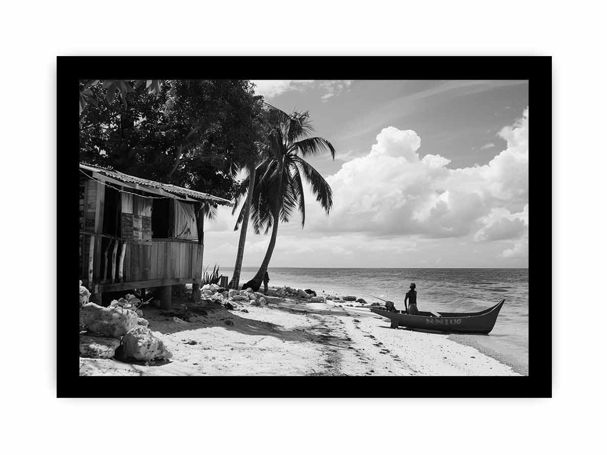 Island beach house   Canvas Art Print-7