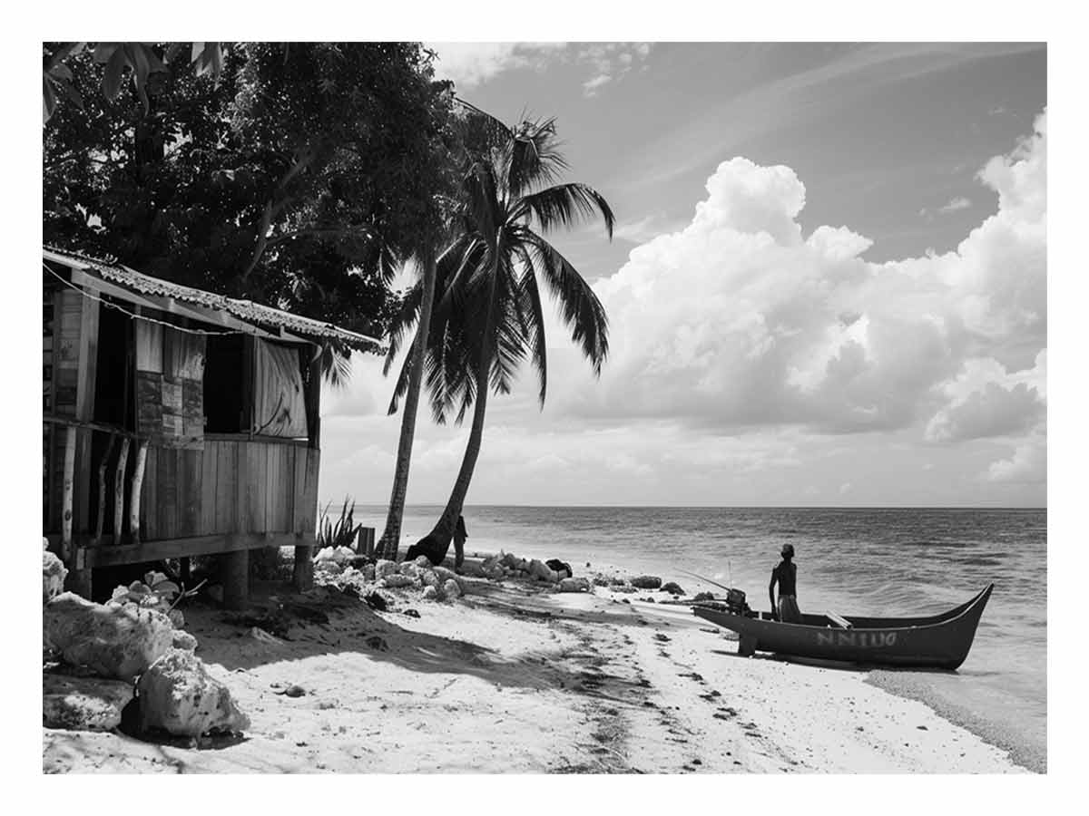 Island beach house   Canvas Art Print-0