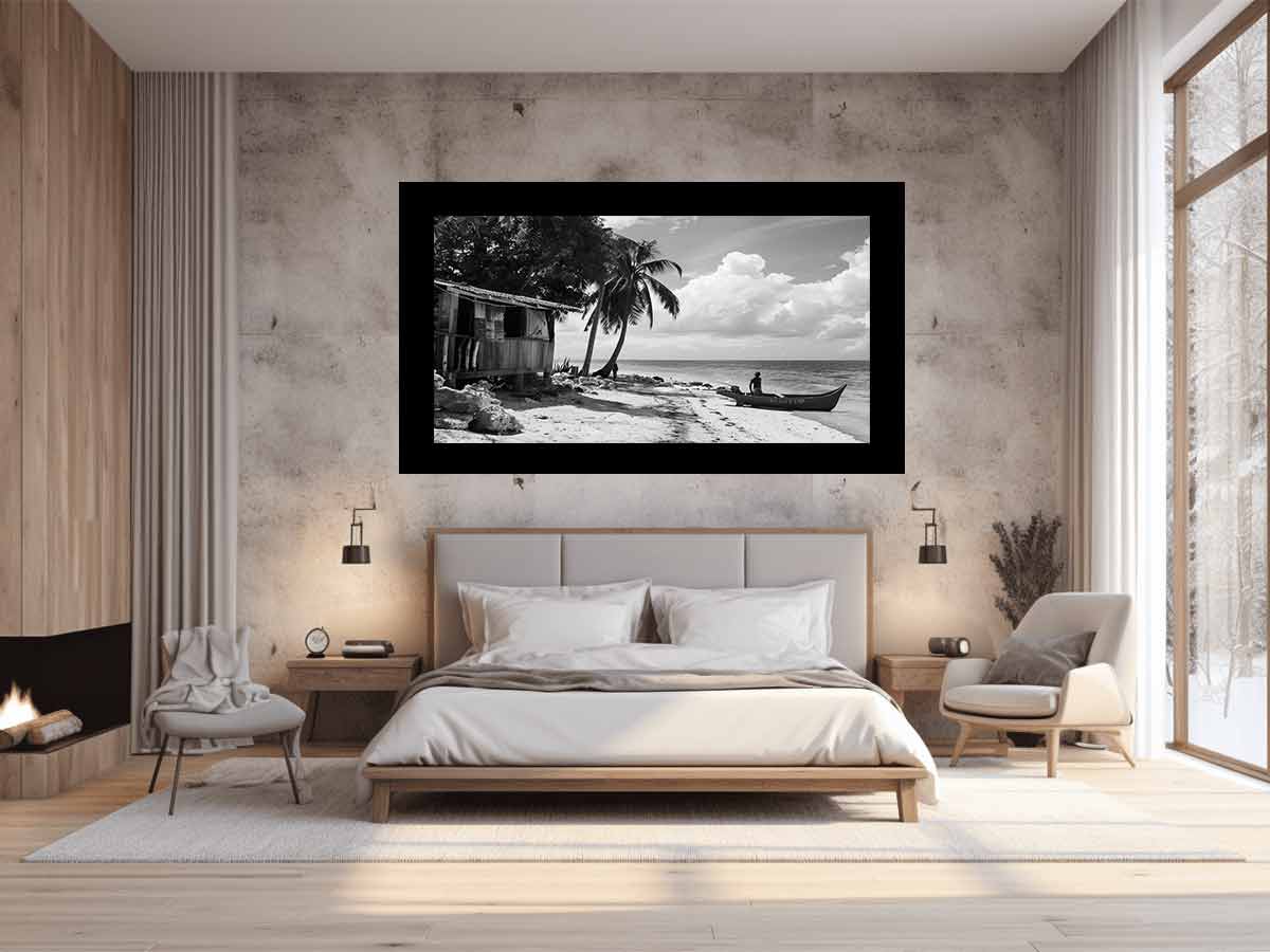 Island beach house   Canvas Art Print-1