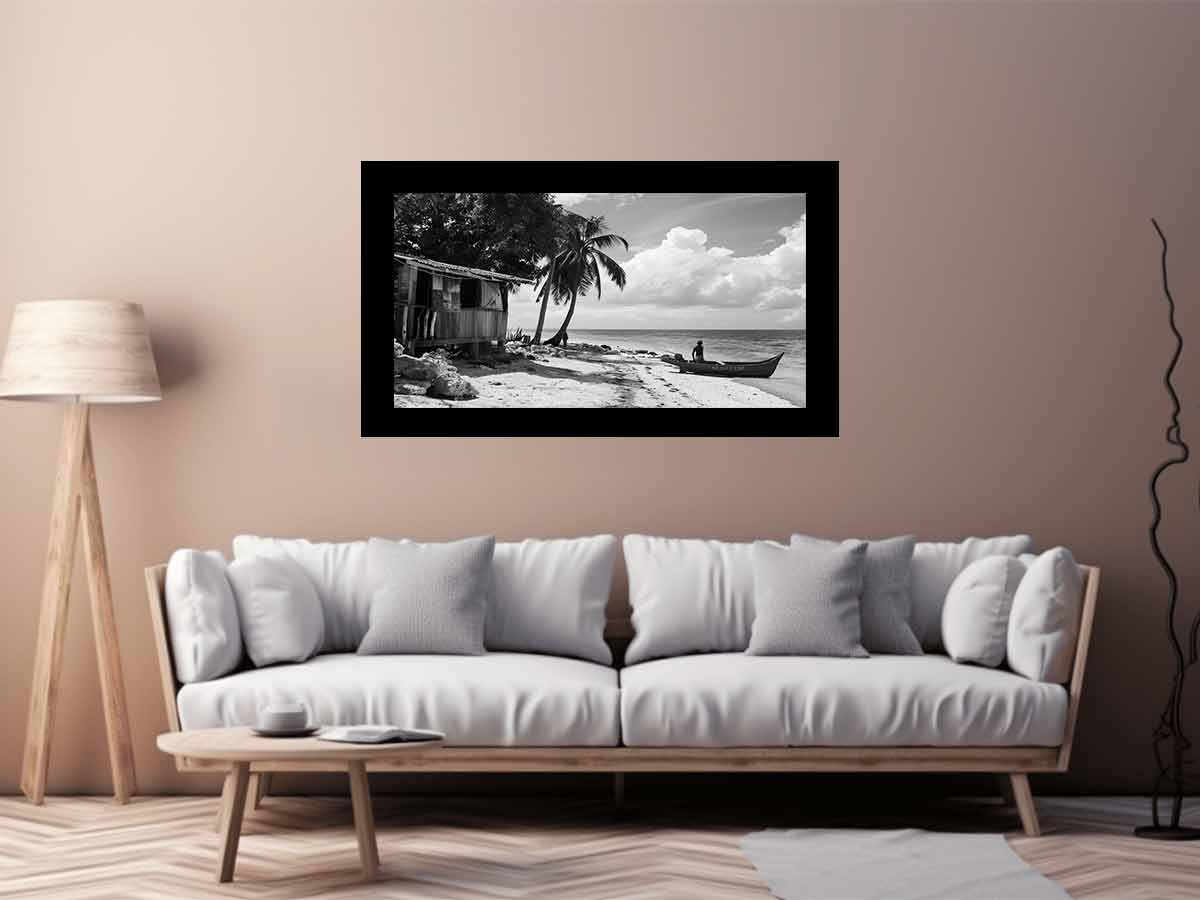 Island beach house   Canvas Art Print-2