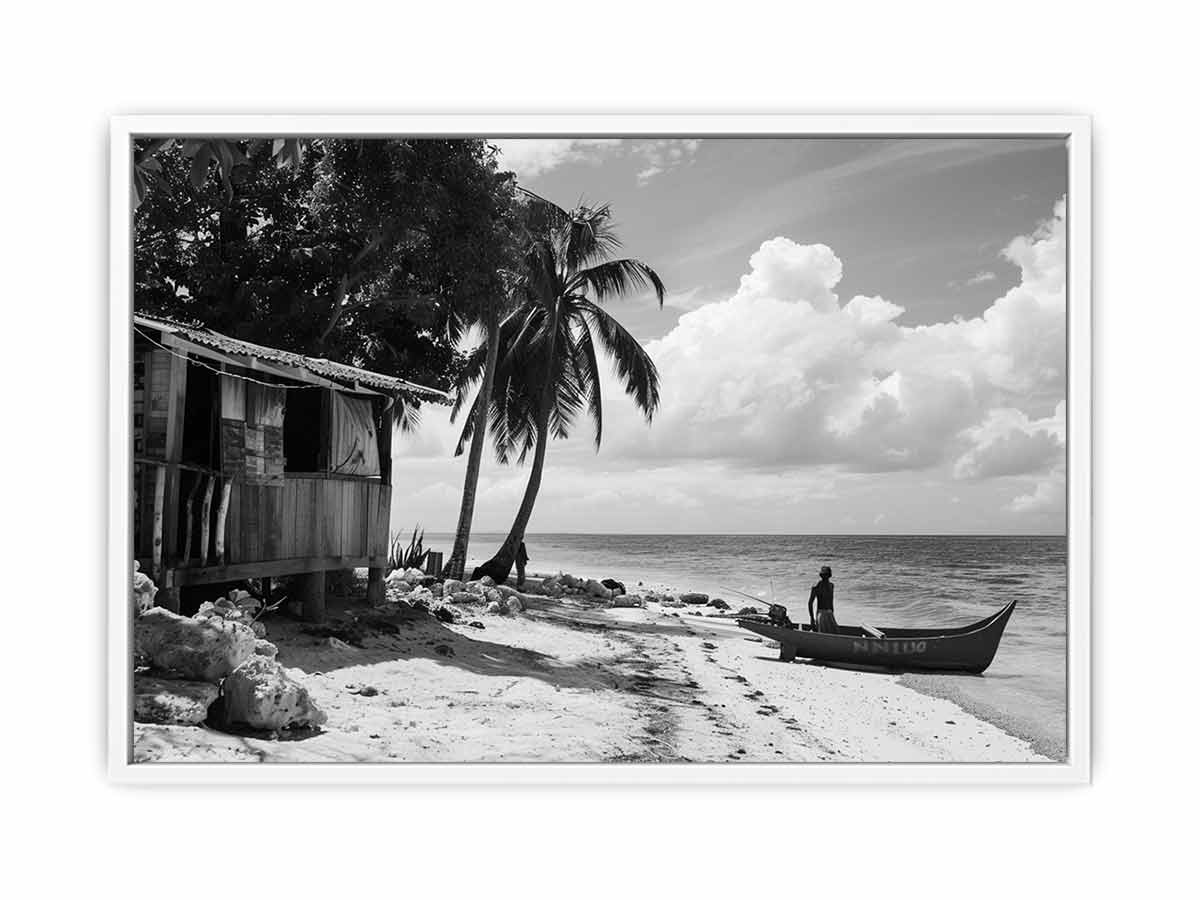 Island beach house   Canvas Art Print-5
