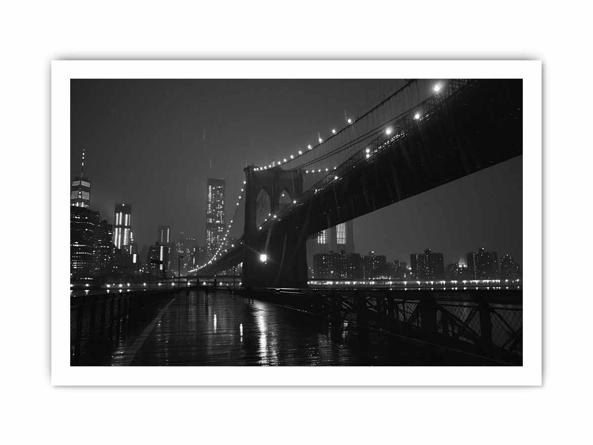 Brooklyn Bridge at Night  Canvas Art Print-8