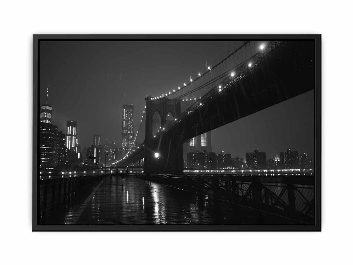 Brooklyn Bridge at Night  Canvas Art Print-4