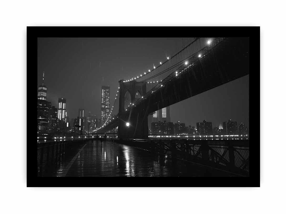 Brooklyn Bridge at Night  Canvas Art Print-7