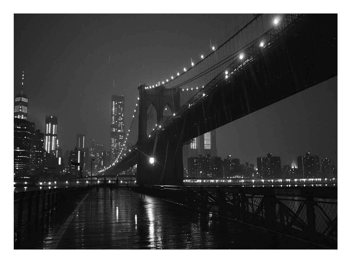 Brooklyn Bridge at Night  Canvas Art Print-0