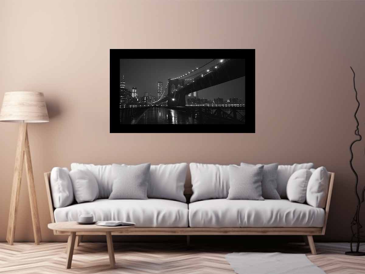 Brooklyn Bridge at Night  Canvas Art Print-2