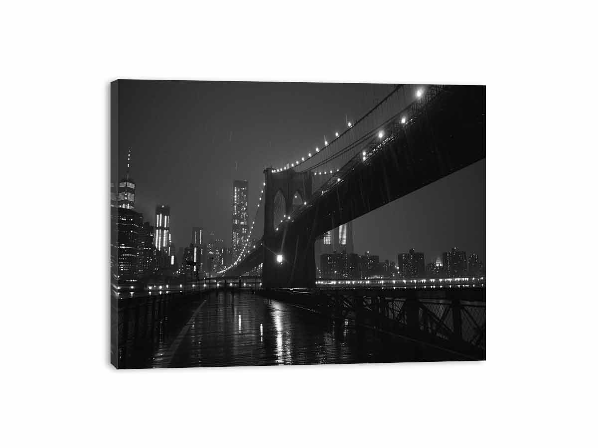 Brooklyn Bridge at Night  Canvas Art Print-3