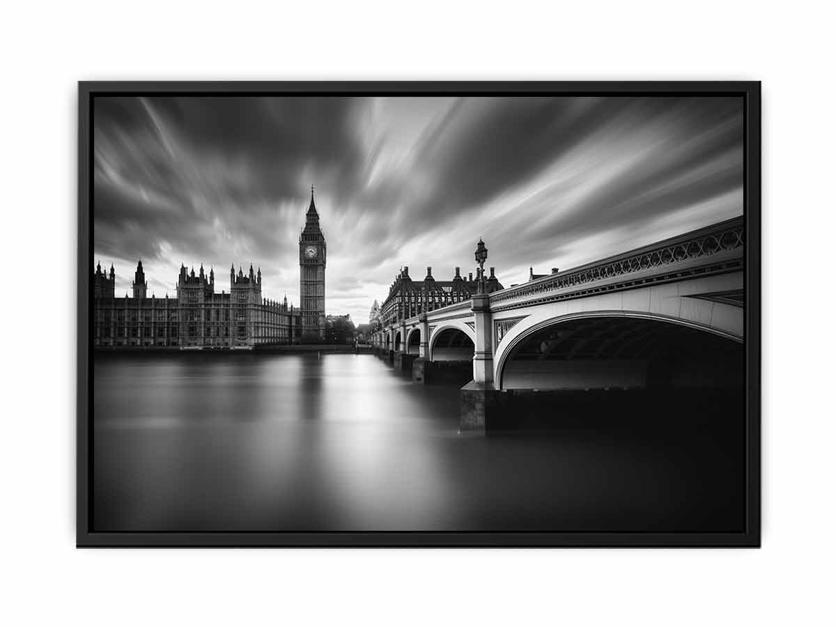 London Bridge blak & white Photography art  Canvas Art Print-4