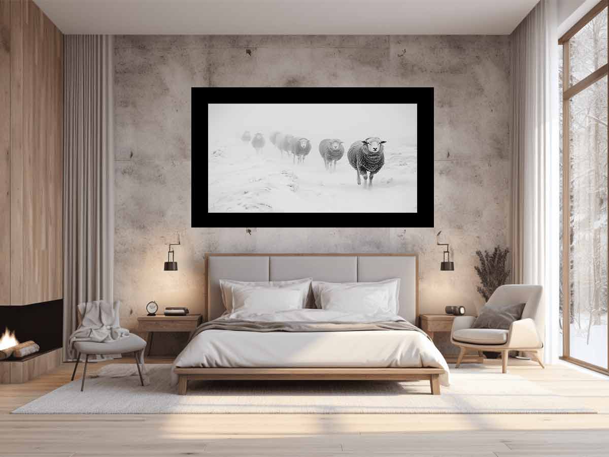 Sheeps in Field   Canvas Art Print-1