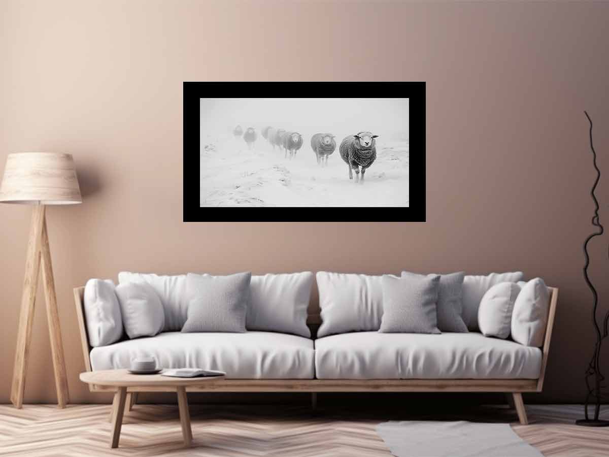 Sheeps in Field   Canvas Art Print-2