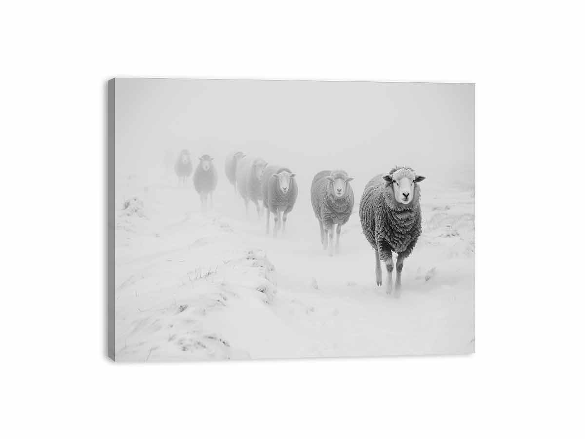 Sheeps in Field   Canvas Art Print-3