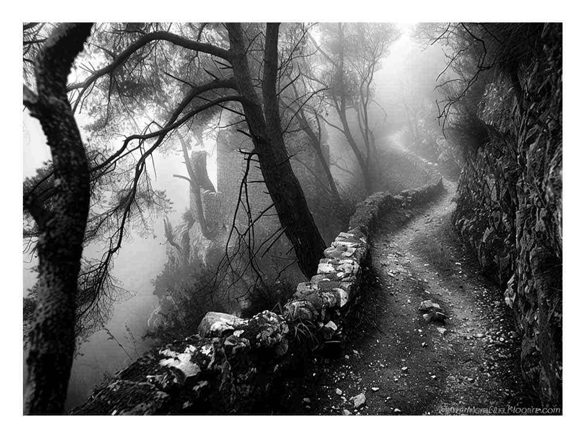 Forest Path Photograpahy art Canvas Art Print-0