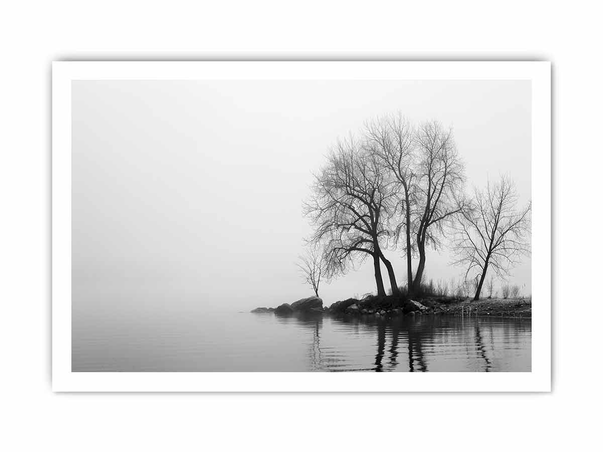 Misty Lake Canvas Art Print-8