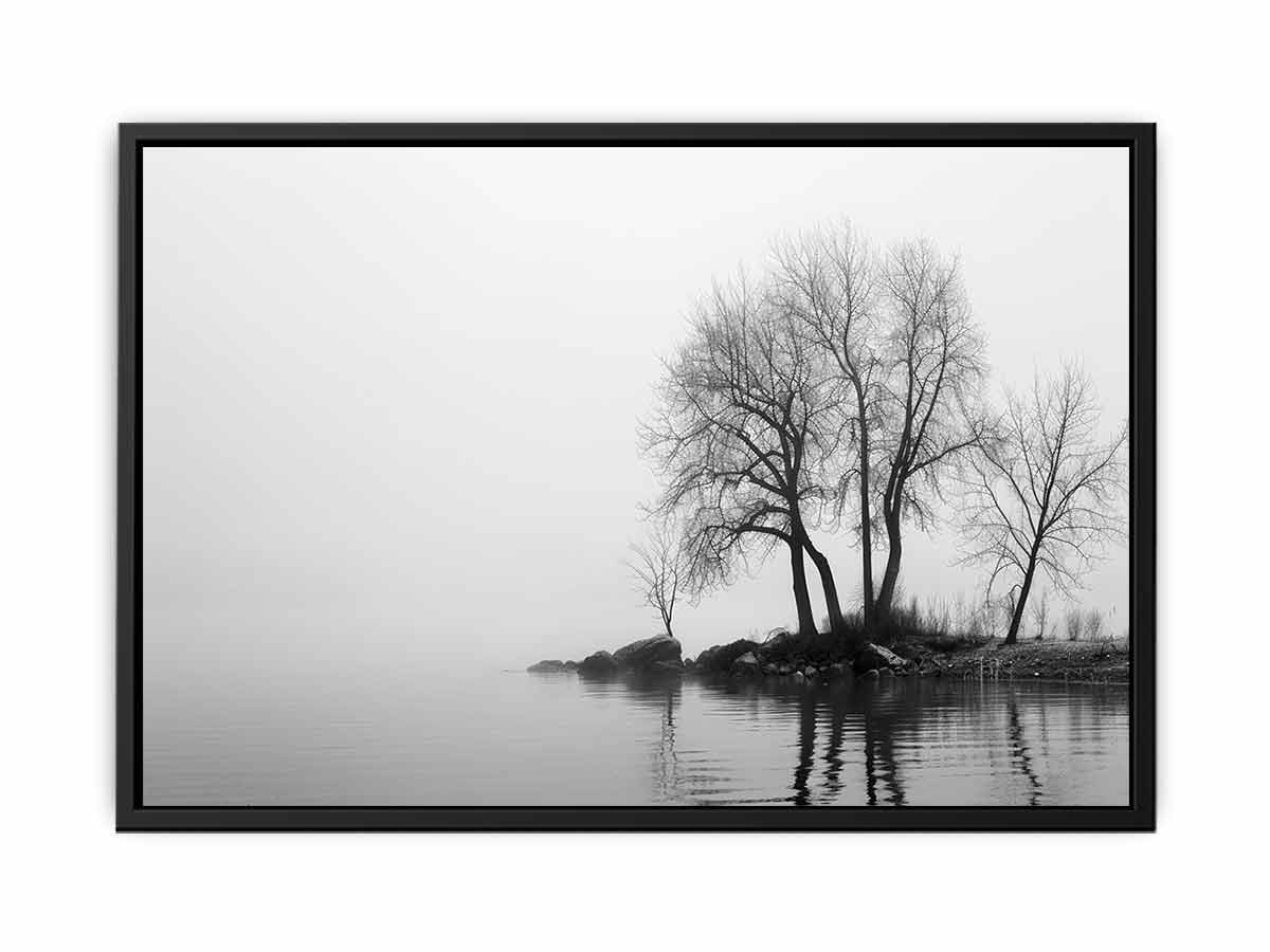 Misty Lake Canvas Art Print-4