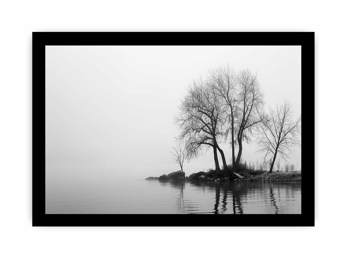 Misty Lake Canvas Art Print-7