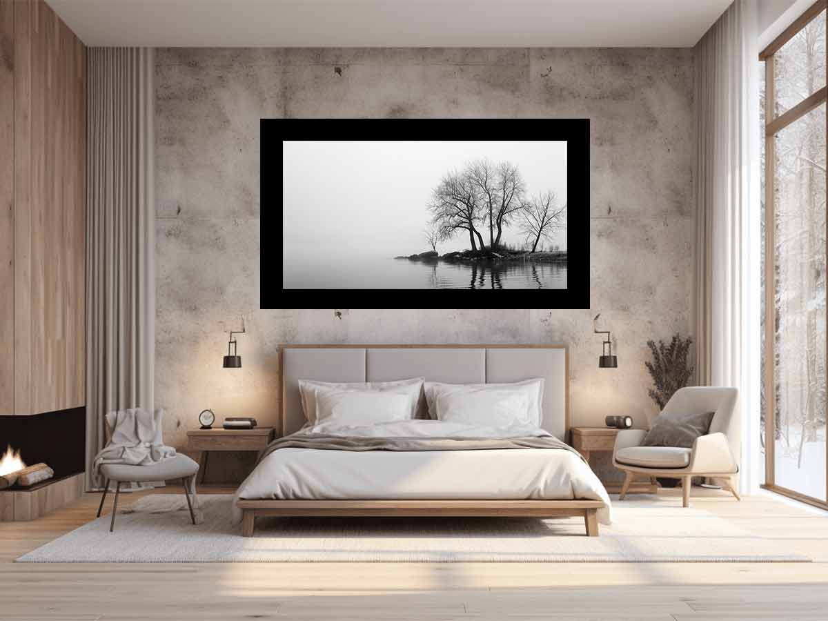 Misty Lake Canvas Art Print-1