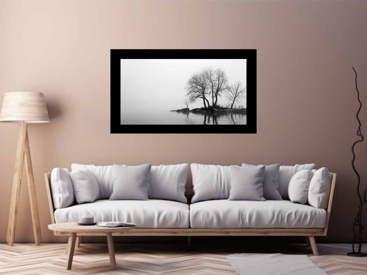 Misty Lake Canvas Art Print-2