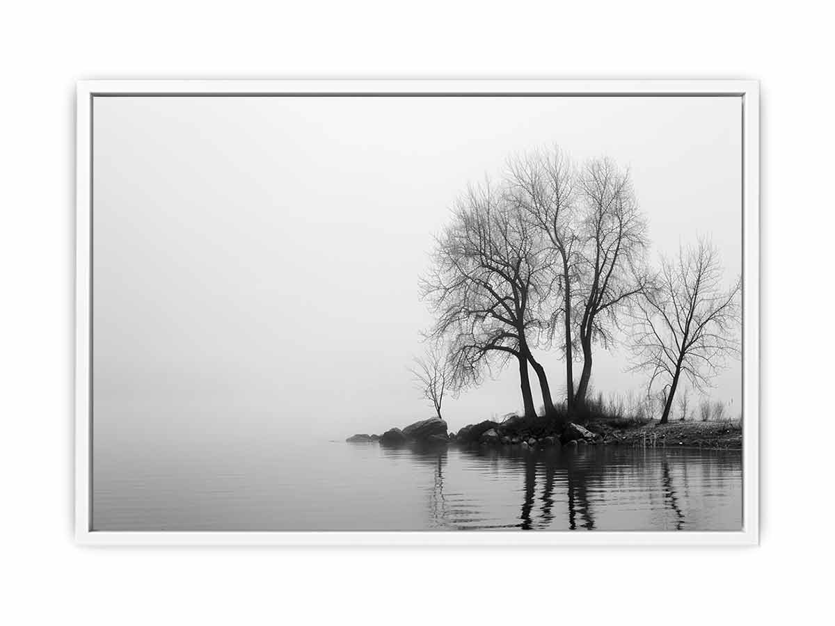 Misty Lake Canvas Art Print-5