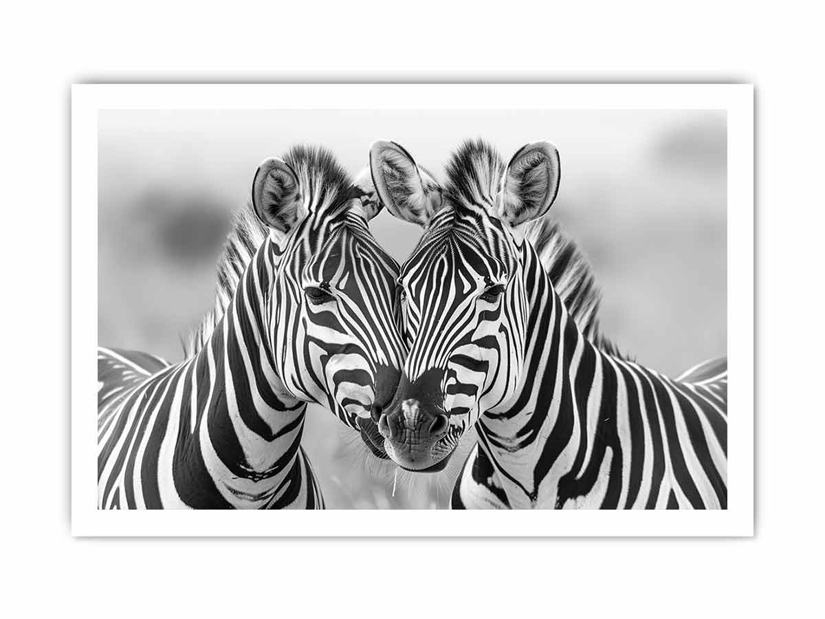 Two Zebras Canvas Art Print-8