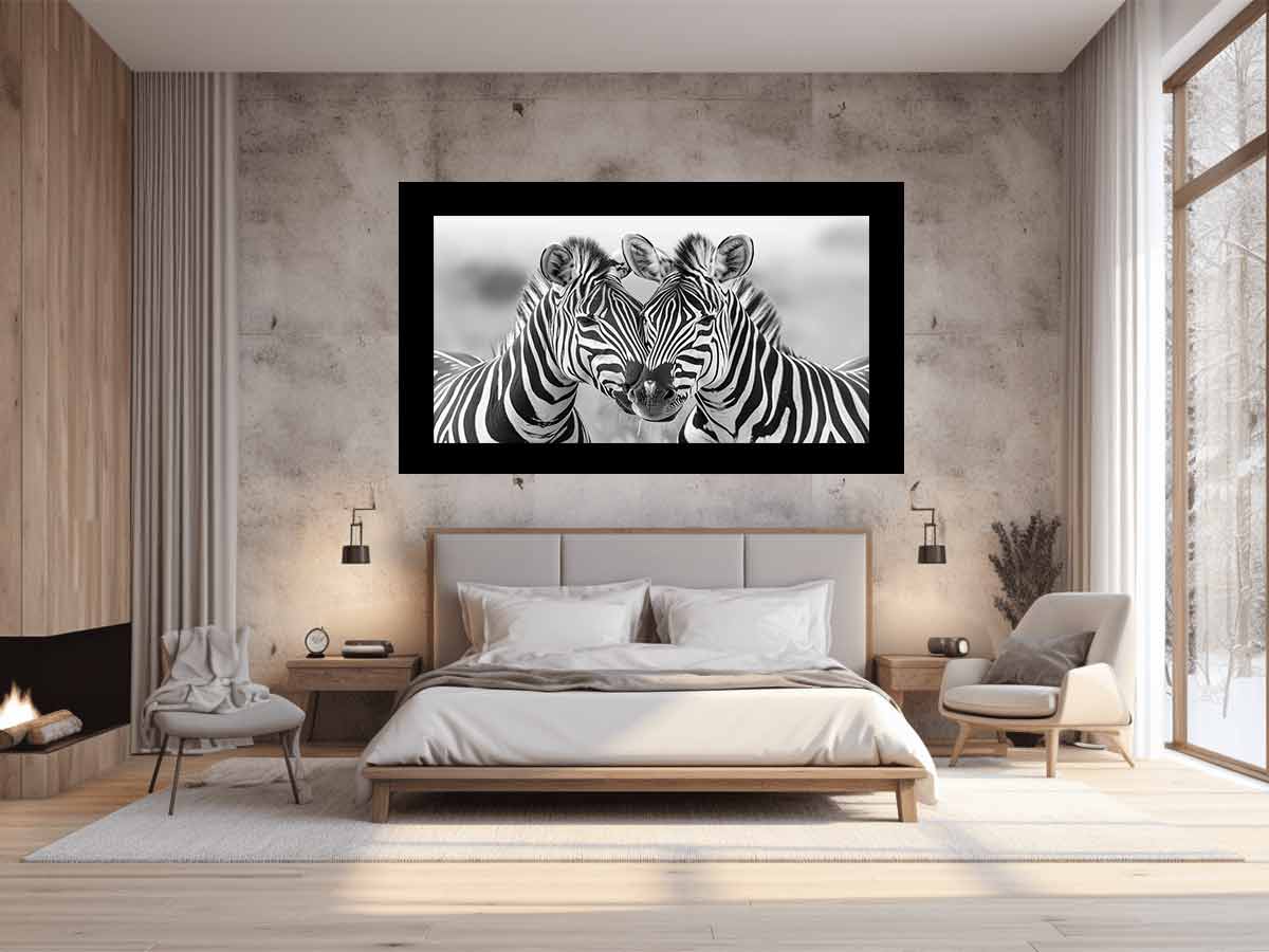 Two Zebras Canvas Art Print-1