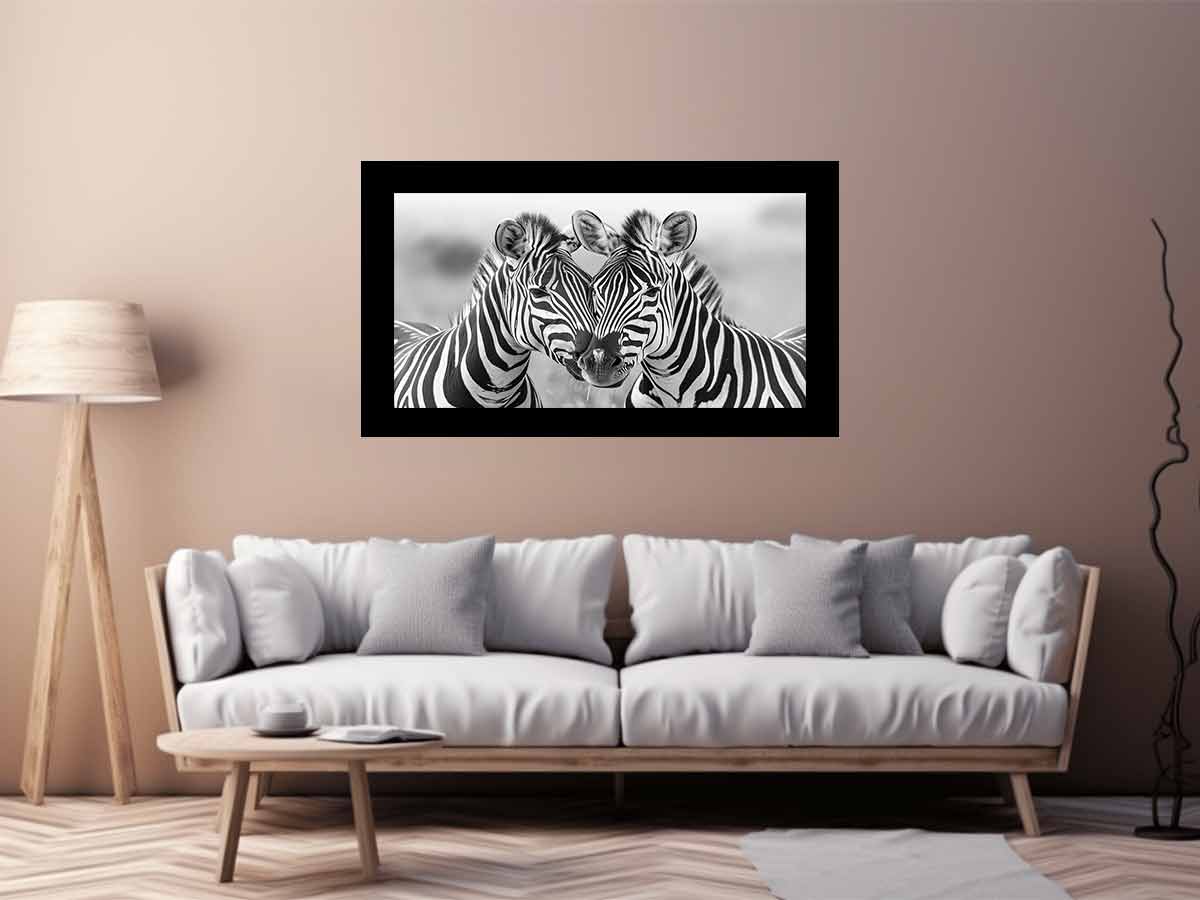 Two Zebras Canvas Art Print-2