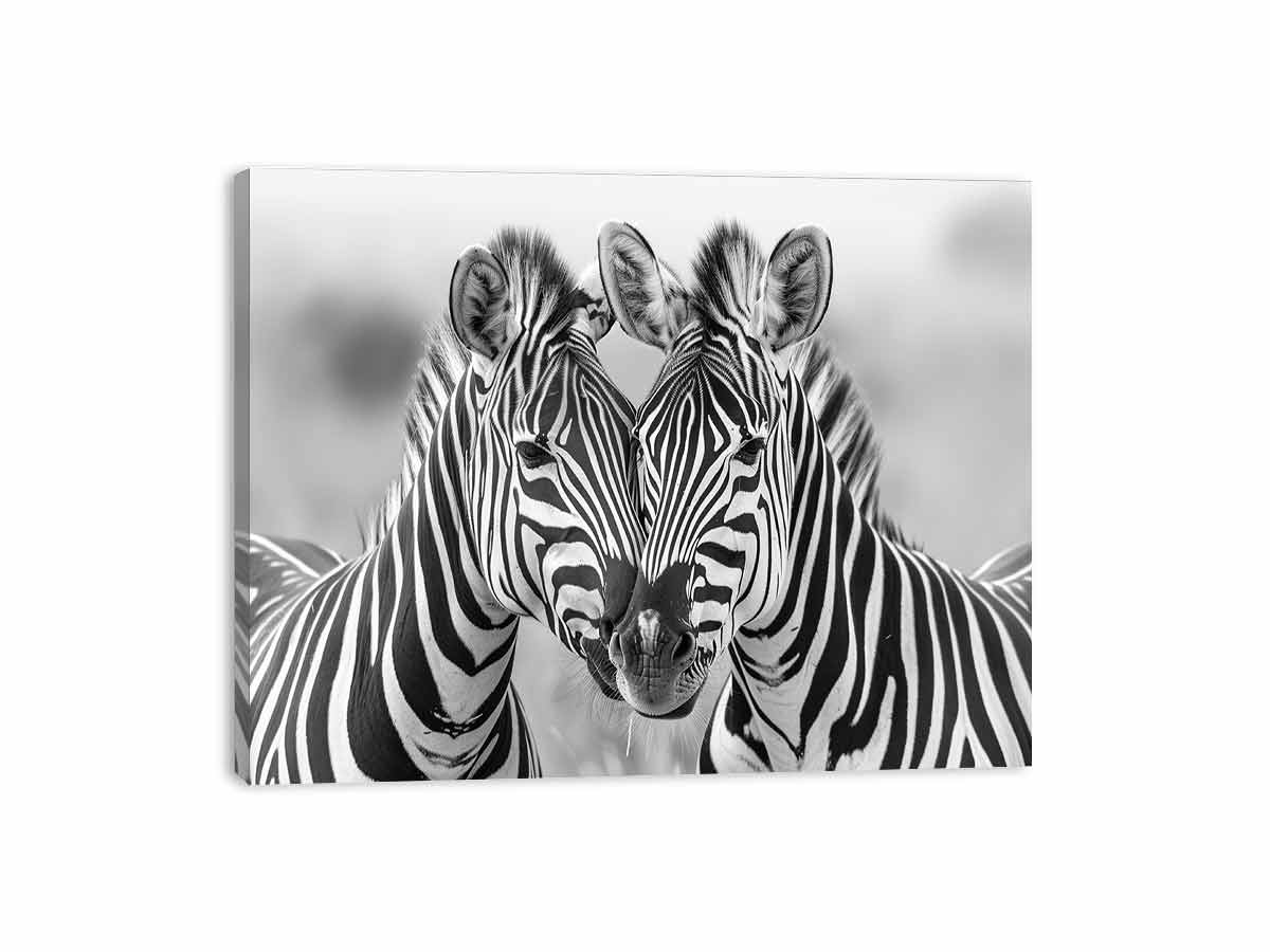 Two Zebras Canvas Art Print-3