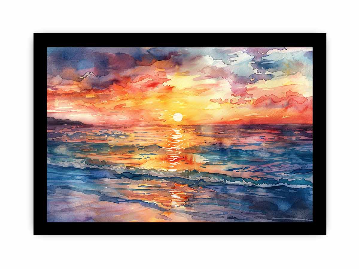 Beach  Canvas Sunset Painting Print-7