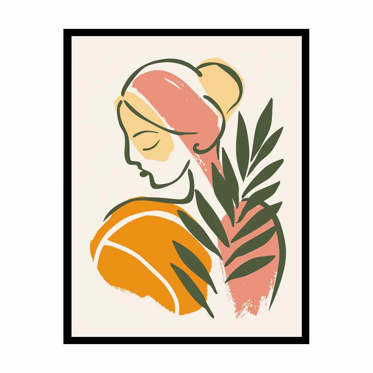 Quiet women Art Canvas Art Print-4