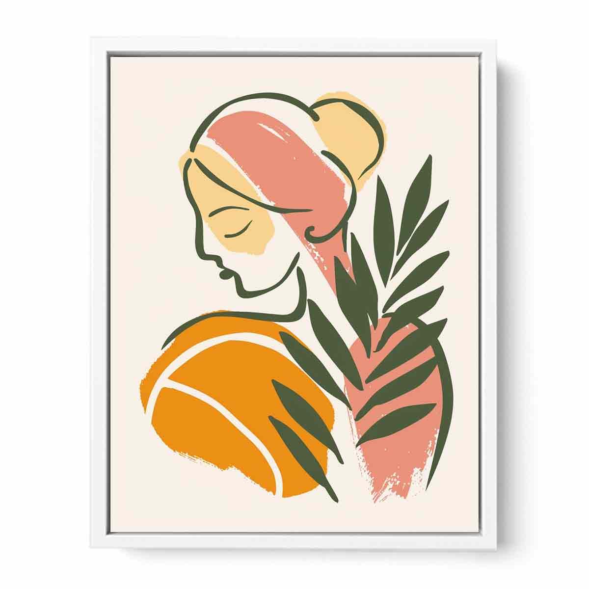 Quiet women Art Canvas Art Print-5