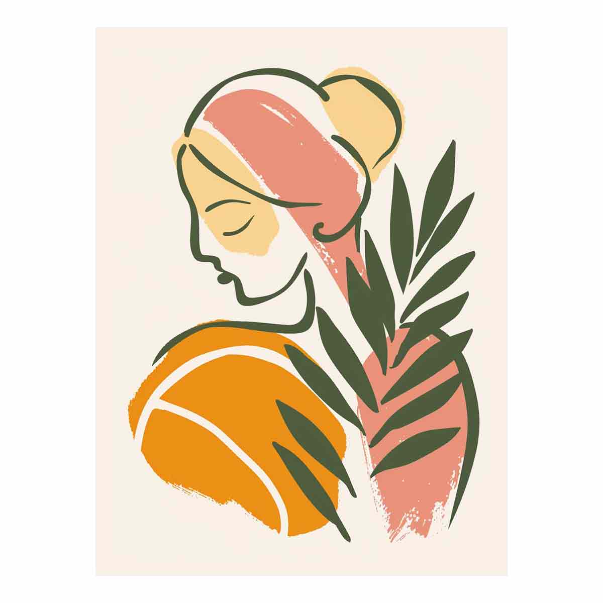 Quiet women Art Canvas Art Print-0