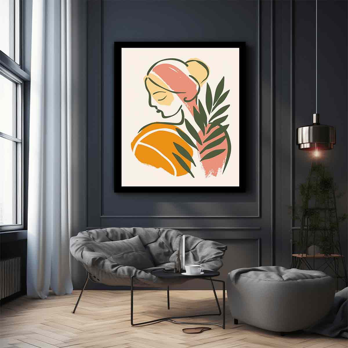 Quiet women Art Canvas Art Print-2