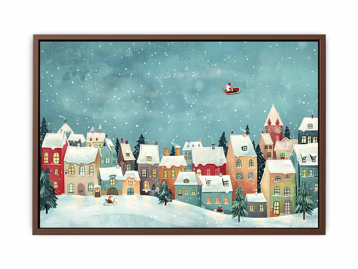 Festive Houses Canvas painting  Print-6