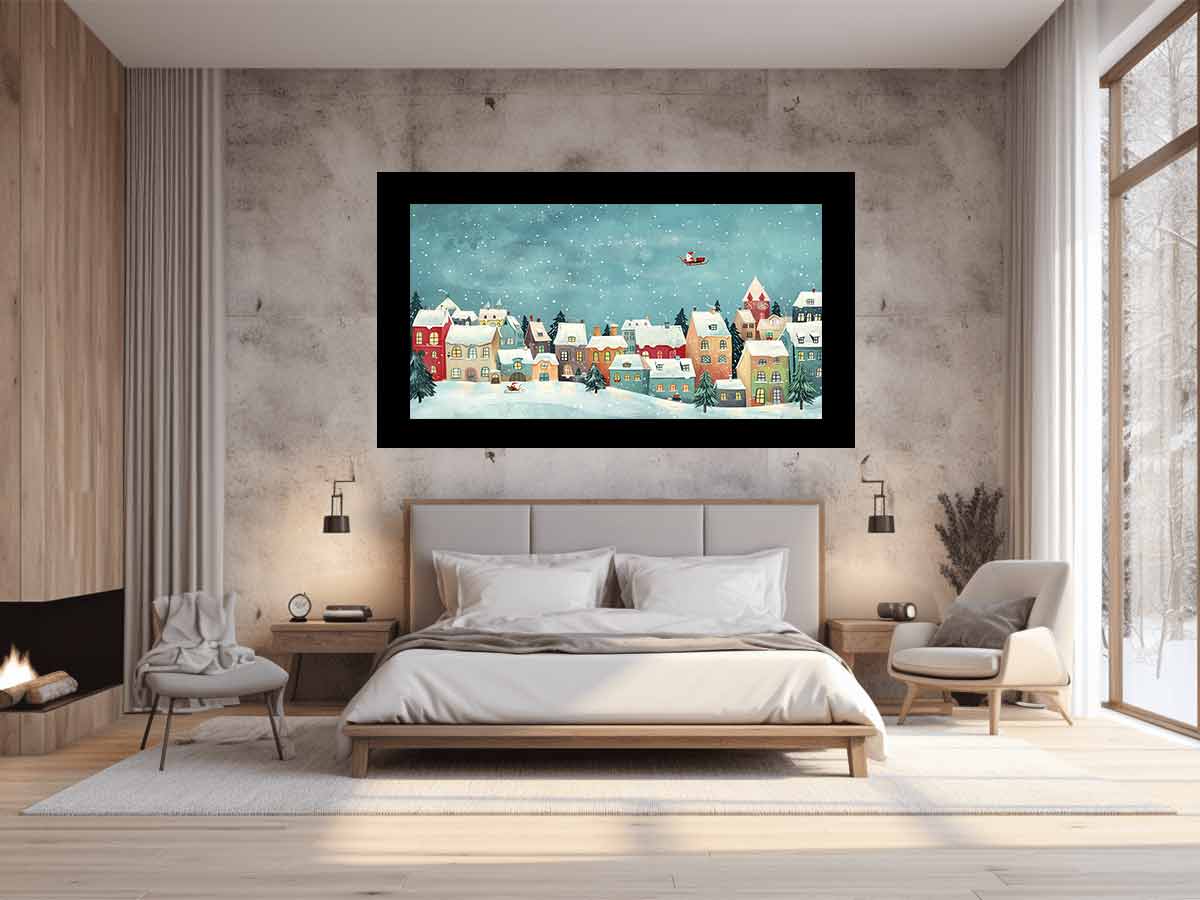 Festive Houses Canvas painting  Print-1