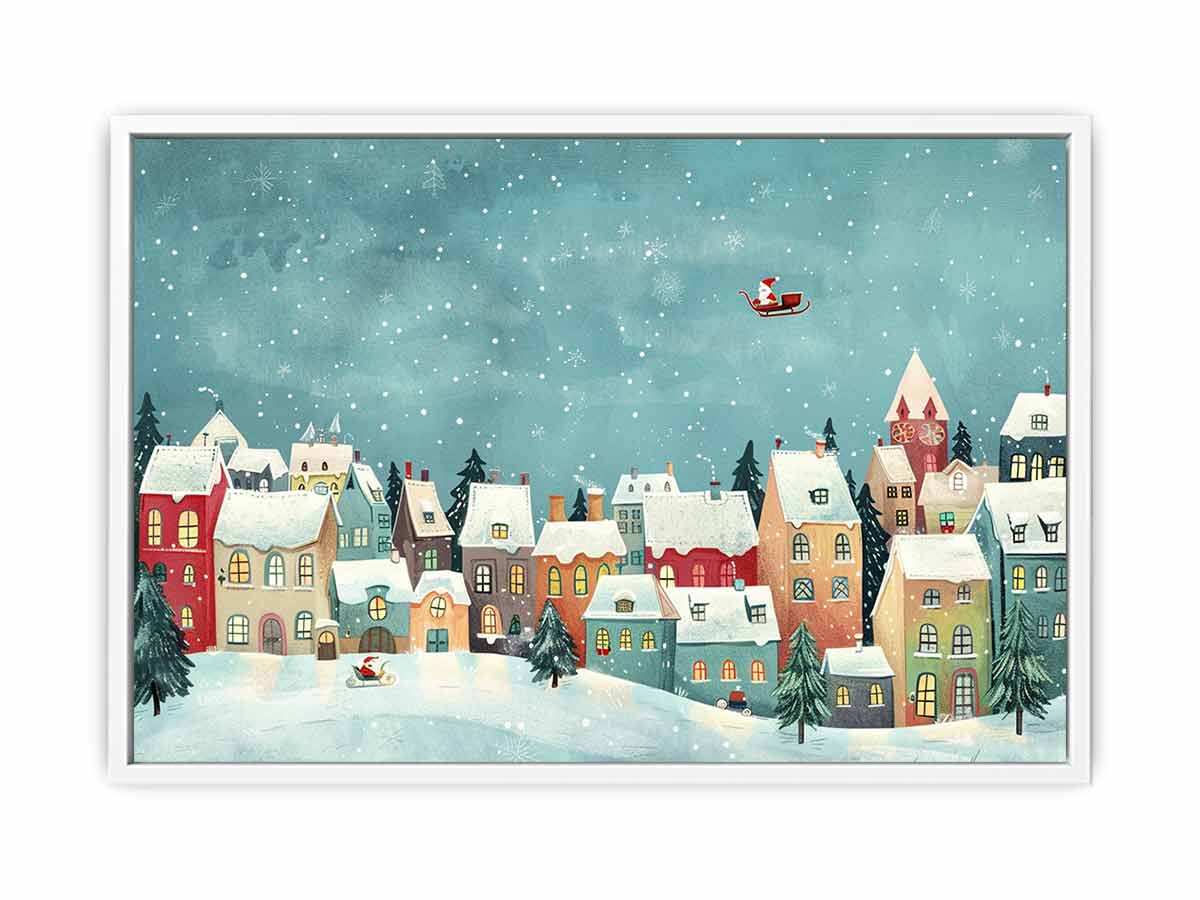 Festive Houses Canvas painting  Print-5