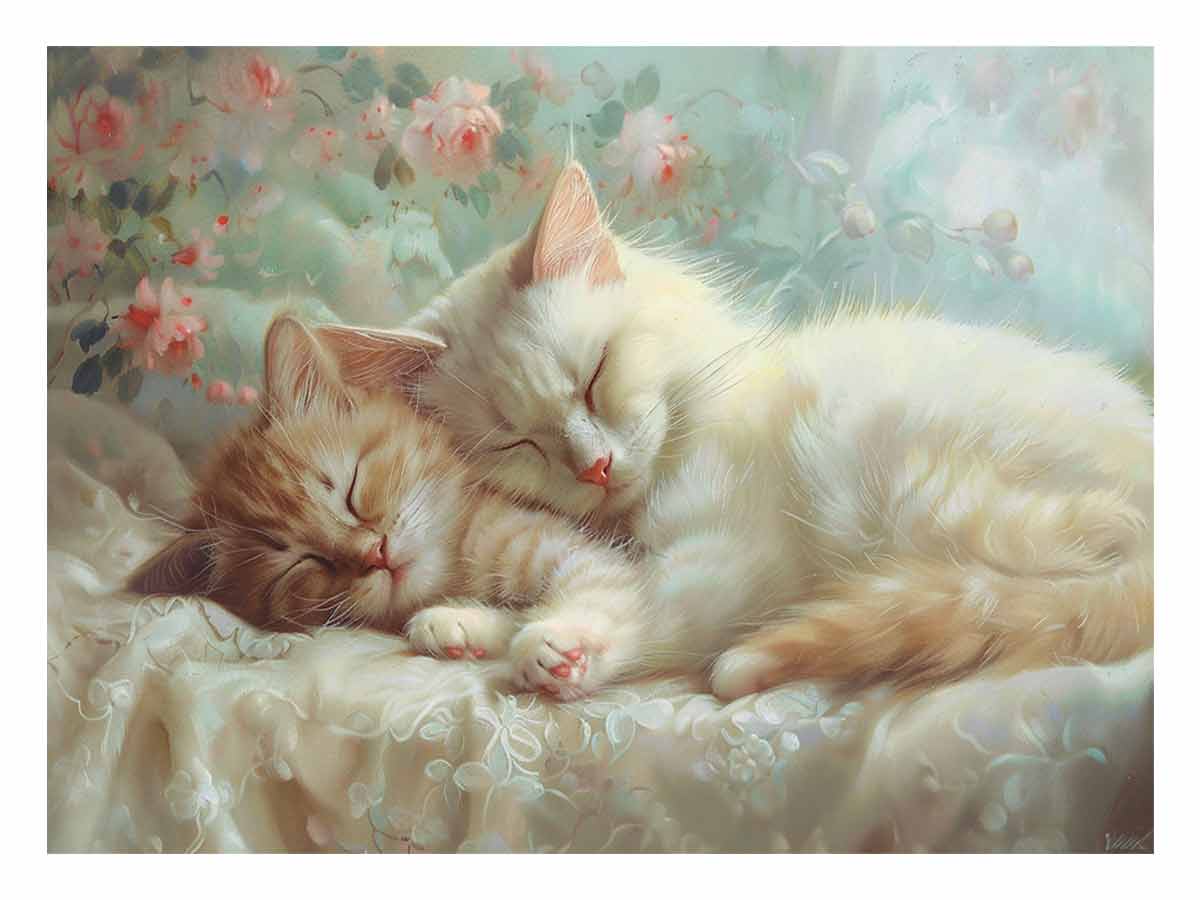 Cat Cute Baby Canvas Art Print-0